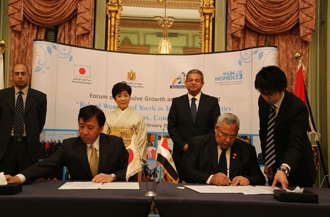 وزير الرياضة يشهد توقيع بروتوكول تعاون بين اتحاد رفع الأثقال وسفارة اليابان