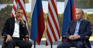 US President Barack Obama (L) holds a bilateral meeting with Russian President Vladimir Putin during the G8 summit at the Lough Erne resort near Enniskillen in Northern Ireland, on June 17, 2013. The conflict in Syria was set to dominate the G8 summit starting in Northern Ireland on Monday, with Western leaders upping pressure on Russia to back away from its support for President Bashar al-Assad.  AFP PHOTO / JEWEL SAMAD        (Photo credit should read JEWEL SAMAD/AFP/Getty Images)