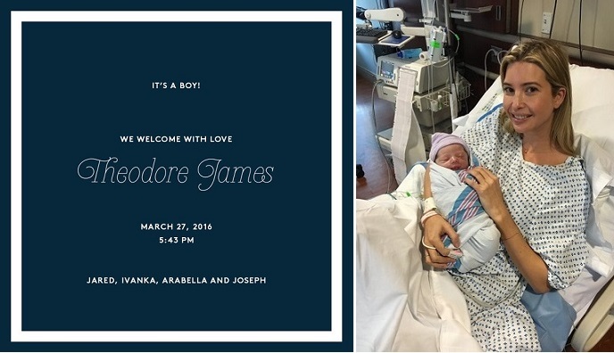 لأم وبحضنها تيودور جيمس في المستشفى، وتغريدة إعلانها عن ولادته واسمه