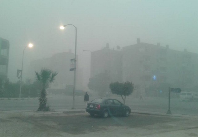 عواصف ترابية ورعدية وغيوم ورياح تضرب محافظة بني سويف ‎