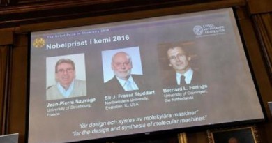 فوز ثلاثة علماء بجائزة نوبل في الكيمياء بفضل "أصغر آلات في العالم"