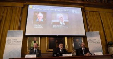 فوز اقتصادي بريطاني وآخر فنلندي بجائزة نوبل في الاقتصاد لعام 2016