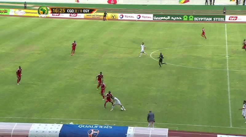 لقطة من مباراة مصر أمام الكونغو في تصفيات المونديال