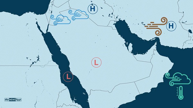 إنفوجرافيك.. "موجة باردة" تتجه إلى منطقة الخليج العربي