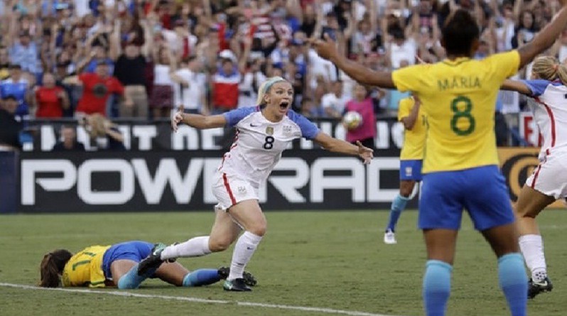 Julie Ertz caps late US comeback in 4-3 win over Brazil