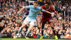 Kevin de Bruyne set up Sergio Aguero's opener with a deft pass and also picked out Gabriel Jesus for the second 