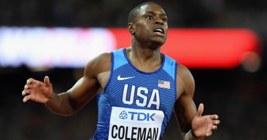 الأمريكي كولمان يحطم الرقم القياسي العالمي في سباق 60 مترًا