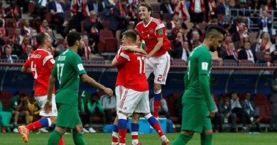 روسيا تمطر شباك السعودية بخمسة أهداف في افتتاح مونديال 2018