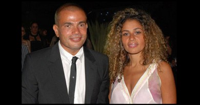 زوجة عمرو دياب تحتفل بدون خاتم زواج