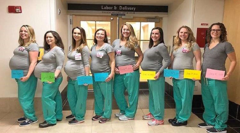 حمل 9 ممرضات في وقت واحد