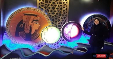 جداريه نجلاء محمد عن حضارة مصر بالمركز الاستكشافى للعلوم والتكنولوجيا