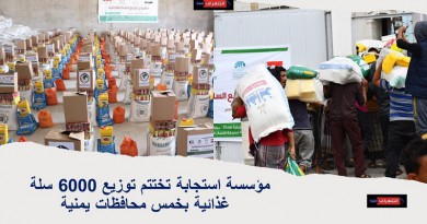 مؤسسة استجابة تختتم توزيع 6000 سلة غذائية بخمس محافظات يمنية