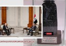 رئيس جمهورية العراق يكرّم الدكتور طلال أبو غزاله بدرع مسلّة حمورابي رئيس جمهورية العراق يكرّم الدكتور طلال أبو غزاله بدرع مسلّة حمورابي