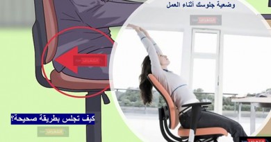 الجلوس الصحيح أمام الكمبيوتر